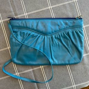 Vintage Elano Ruched handbag turquoise